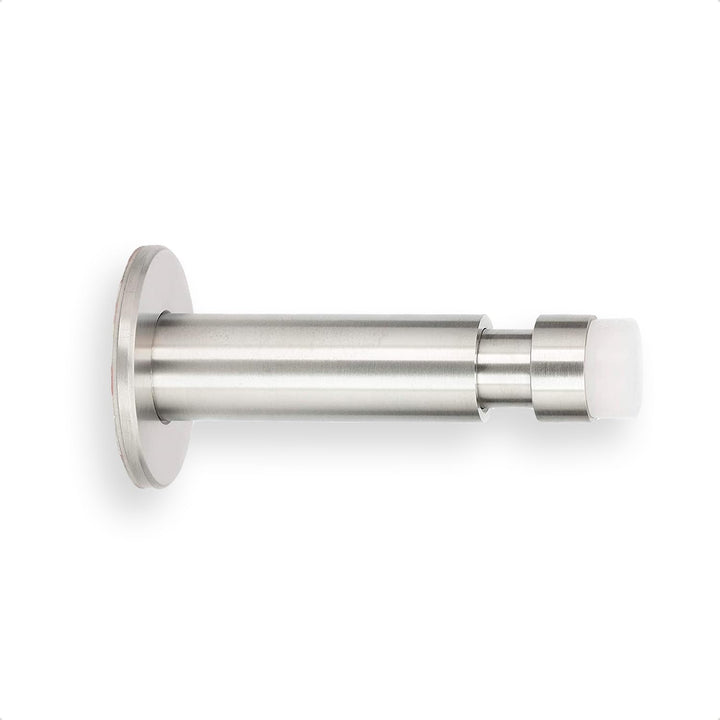 EVI HERRAJES Verstellbarer Türstopper aus Messing, Dual-Installation (Weisser Gummi), Weisser Gummi
