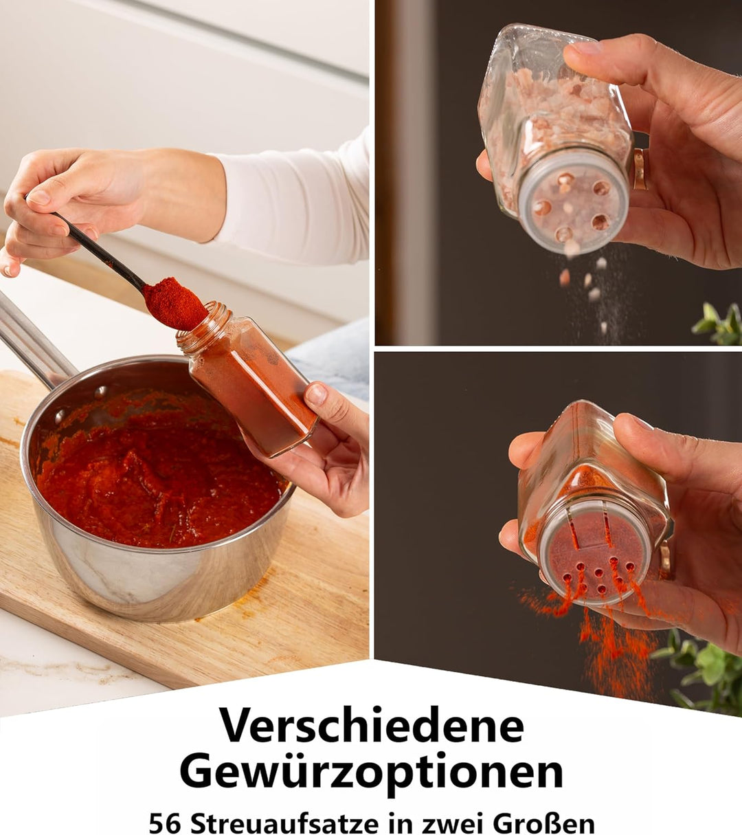 Deco haus® Gewürzregal Wand & Stehend [MIT GEWÜRZDOSEN & ETIKETTEN] - Gewürz Organizer - Gewürzregal