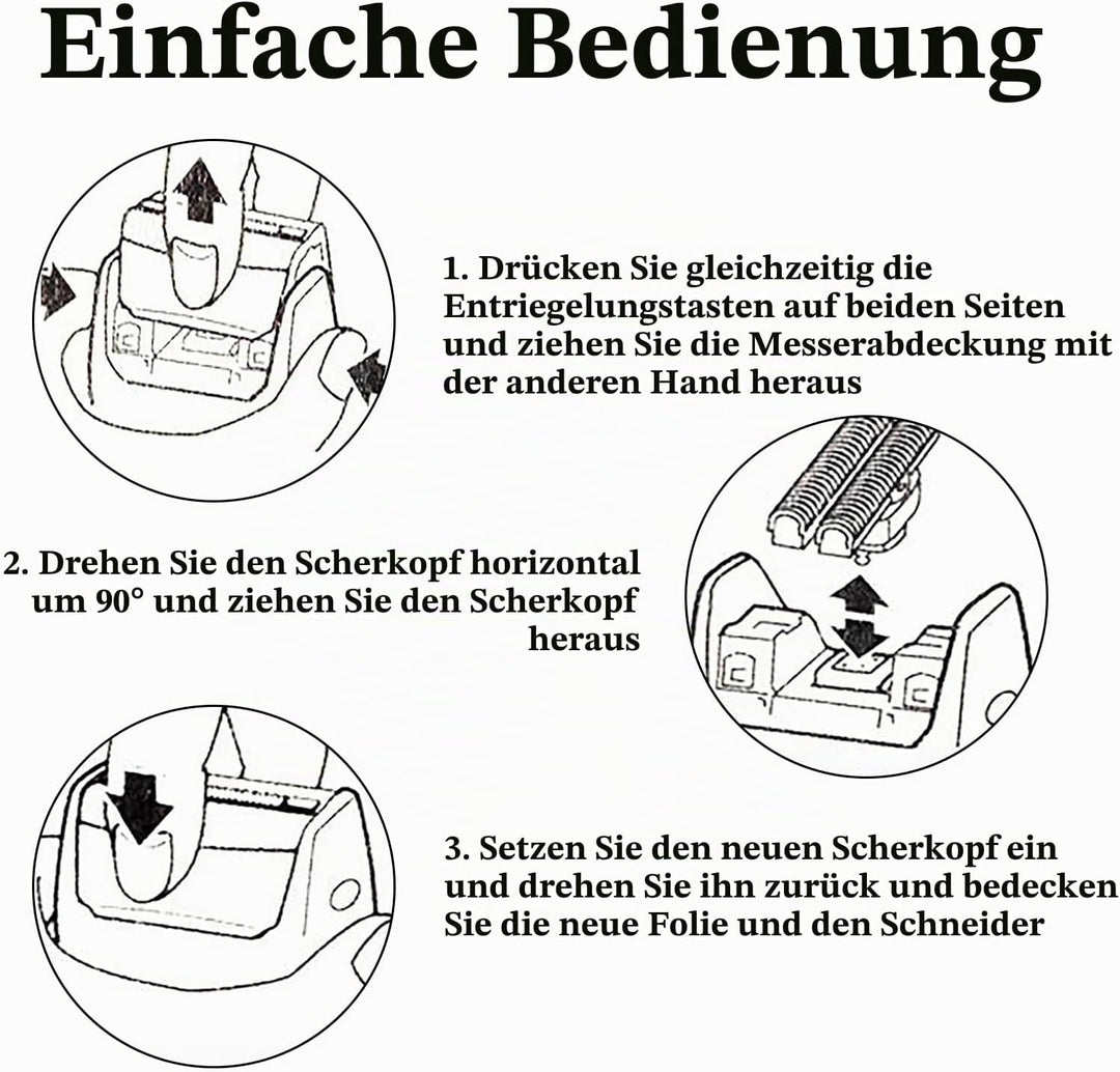 Roinaid 30B Scherkopf für Braun Series 3, Kompatibel für Braun Series 3 scherkopf, Ersatzscherkopf 3