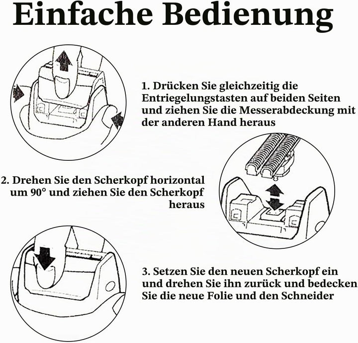Roinaid 30B Scherkopf für Braun Series 3, Kompatibel für Braun Series 3 scherkopf, Ersatzscherkopf 3