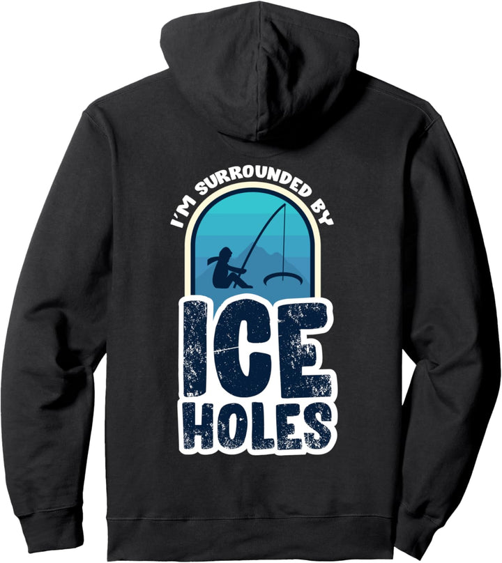 Lustiges Eisangeln Design für Angler und Fischer Pullover Hoodie