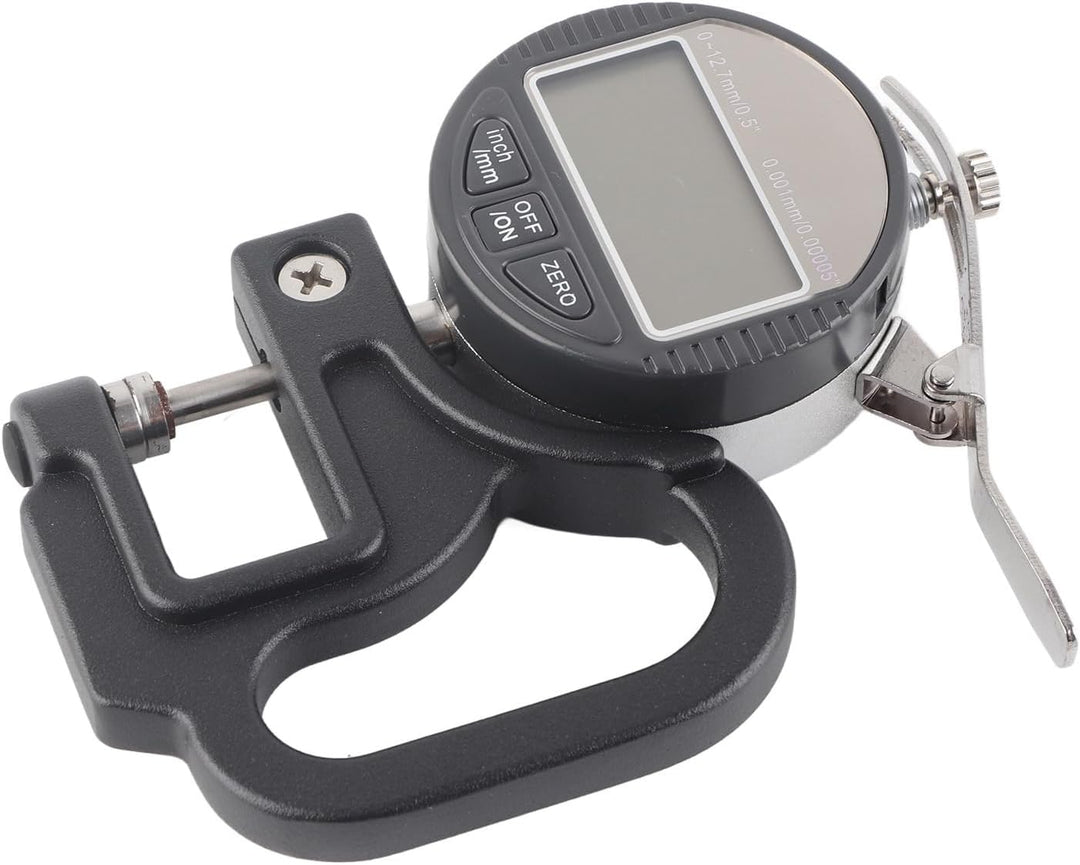 Digitales Dickenmessgerät aus Aluminium und ABS, 0-12,7 mm Messbereich, 0,001 mm Genauigkeit, 12,5 x