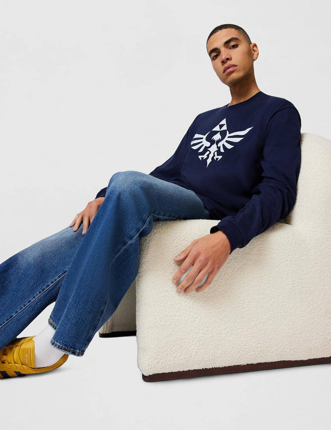 Nintendo Unisex Triumphant Triforce Shirt The Legend of Zelda Hemd L Blau/Langärmlig., L Blau/Langär