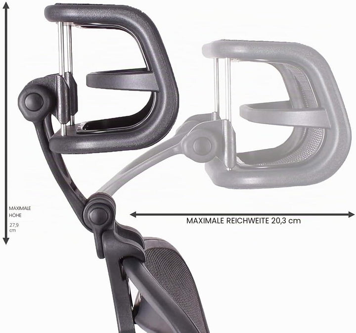 Engineered Now Die Originale Kopfstütze für den Herman Miller Aeron Stuhl H4 Carbon | Farben und Net