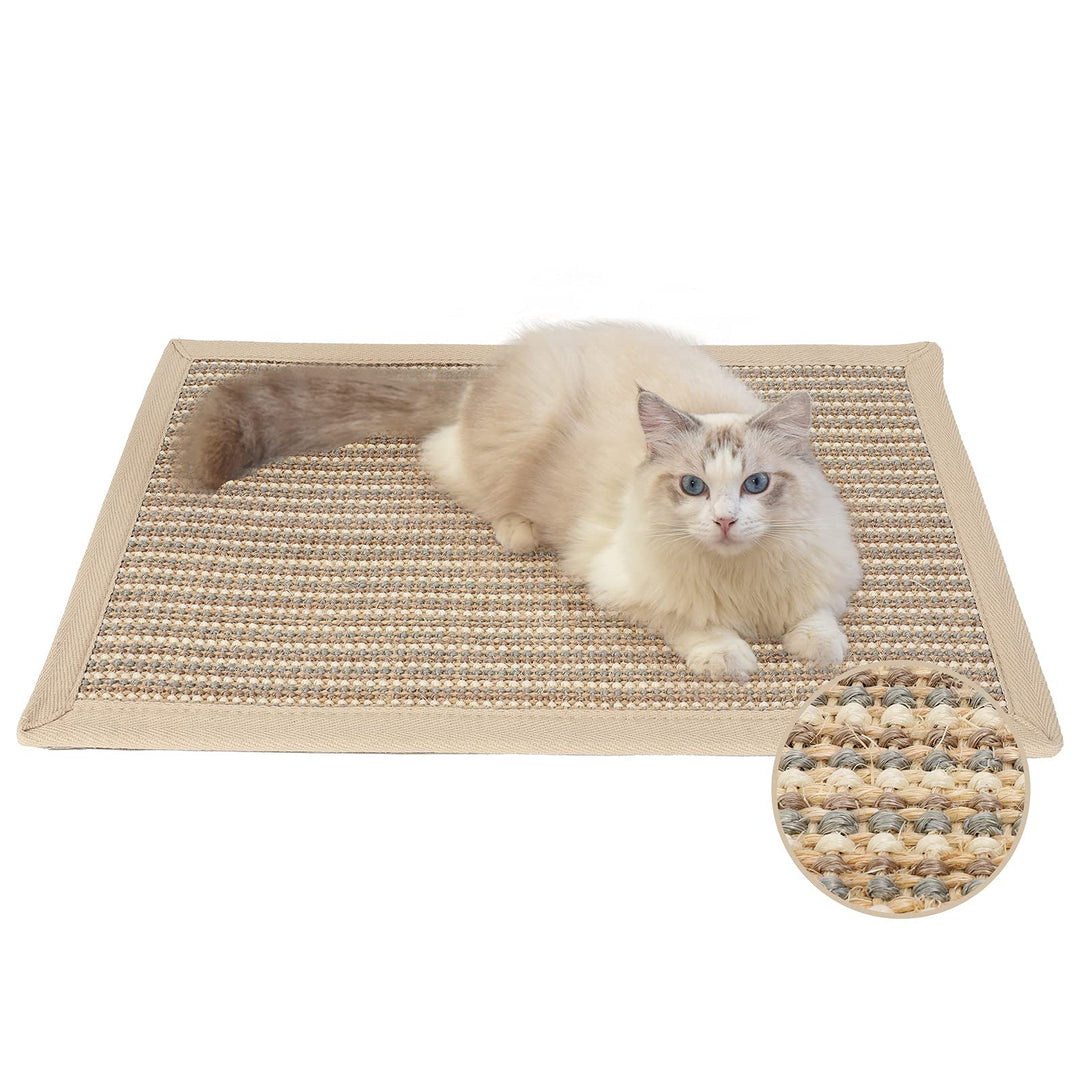 FUKUMARU Kratzmatte Katze, natürliche Katzenkratzbretter Sisal Kratzteppich,widerstandsfähig Katzenm