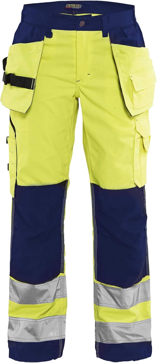 Blakläder Damen-Bundhose "High-Vis" mit Werkzeugtaschen High Vis Gelb/Maroon Blau D19, High Vis Gelb