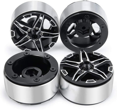 AXspeed 1.9" Beadlock Wheel Rims for Axial SCX10 D90 D110 CC01 1/10 RC Crawler Car, Pack of 4