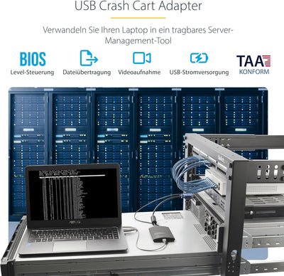 StarTech.com USB Crash Cart Adapter - Portables KVM Adapter - Laptop KVM Konsole für Headless Geräte