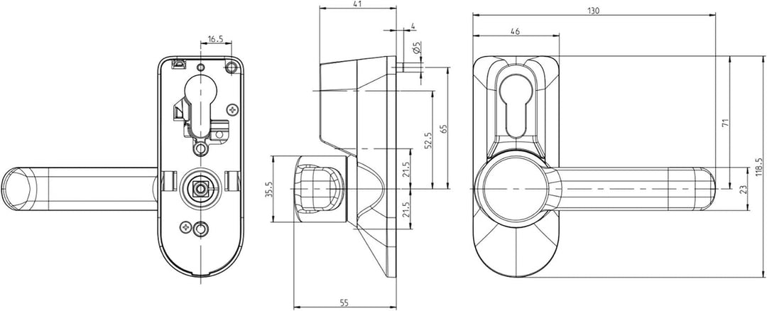 Cisa – Antriebs Externe manilla-llave Push/Touch schwarz