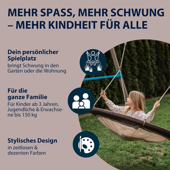 HUDORA Nestschaukel Lounge - Höhenverstellbare Nestschaukel mit 90/110cm Durchmesser für bis zu 150k