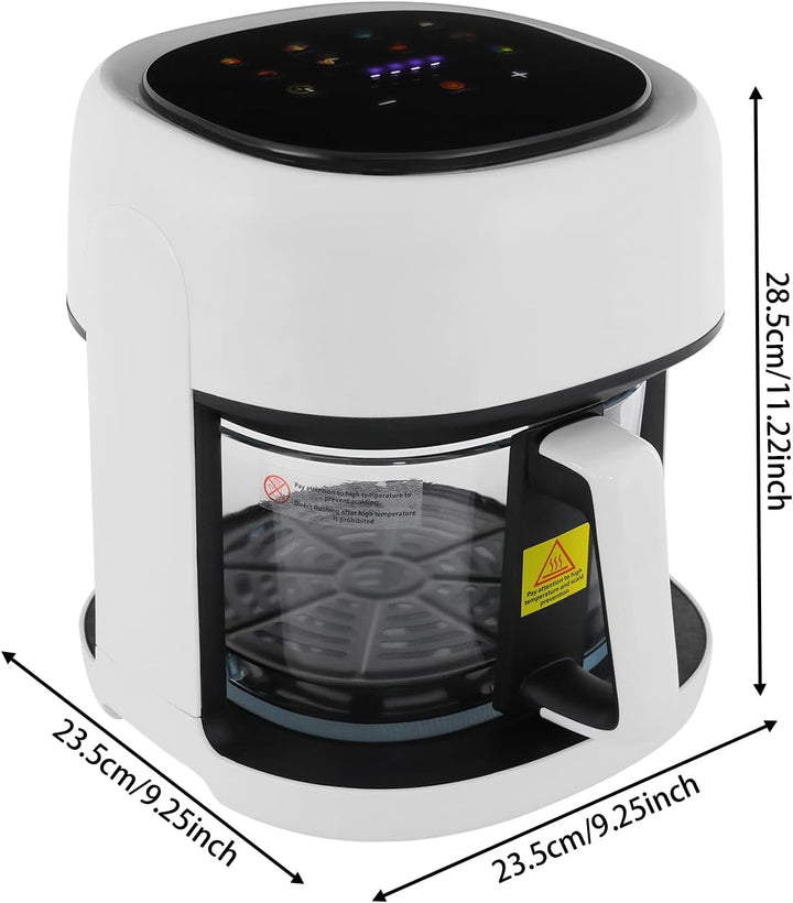 Heissluftfritteuse 3.3L Smart Airfryer mit Full Touch Screen & Sichtfenster, Air Fryer mit Automatis