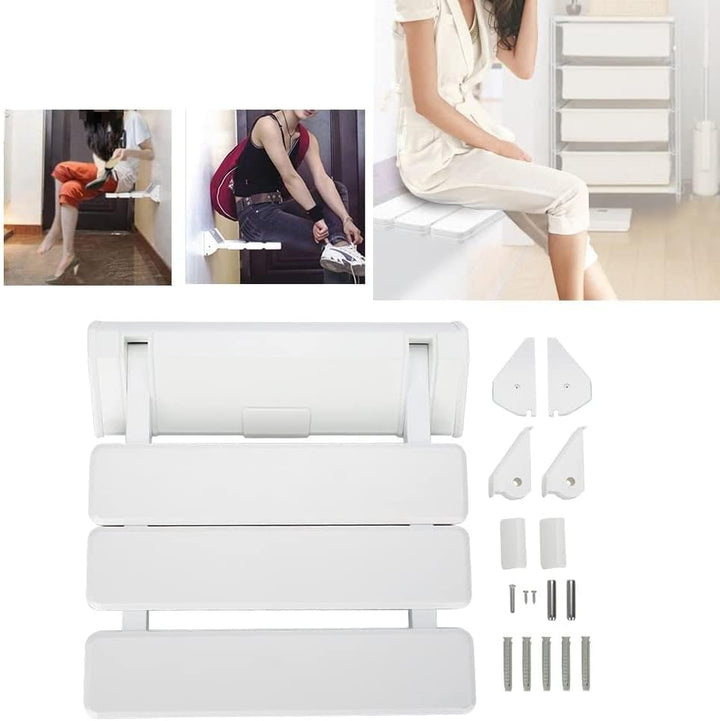 Duschklappsitz für Wandmontage, bis 150 kg - Klappsitz Dusche hochklappbar für die Dusche Stuhl klap