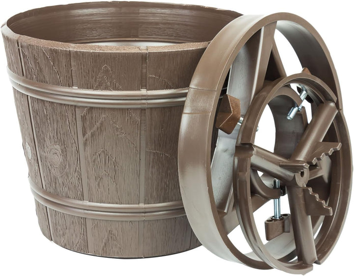 Christbaumständer Kunststoff D 30 cm braun Holzdekor Weihnachtsbaumständer