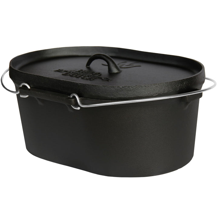 Dutch Oven Set Gusseisen 1,8L-13,6L – Feuertopf mit Deckelheber, Schmortopf mit & ohne Füsse, Schlit