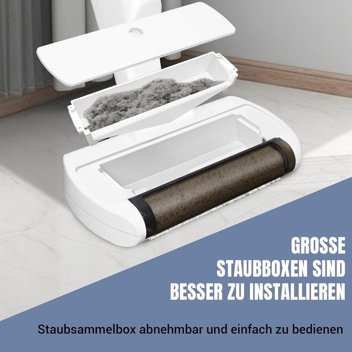 Elektro-Wischmopp & Scheuersauger 4-in-1 mit integriertem Sauger & rotierender Bürste für Hartböden,