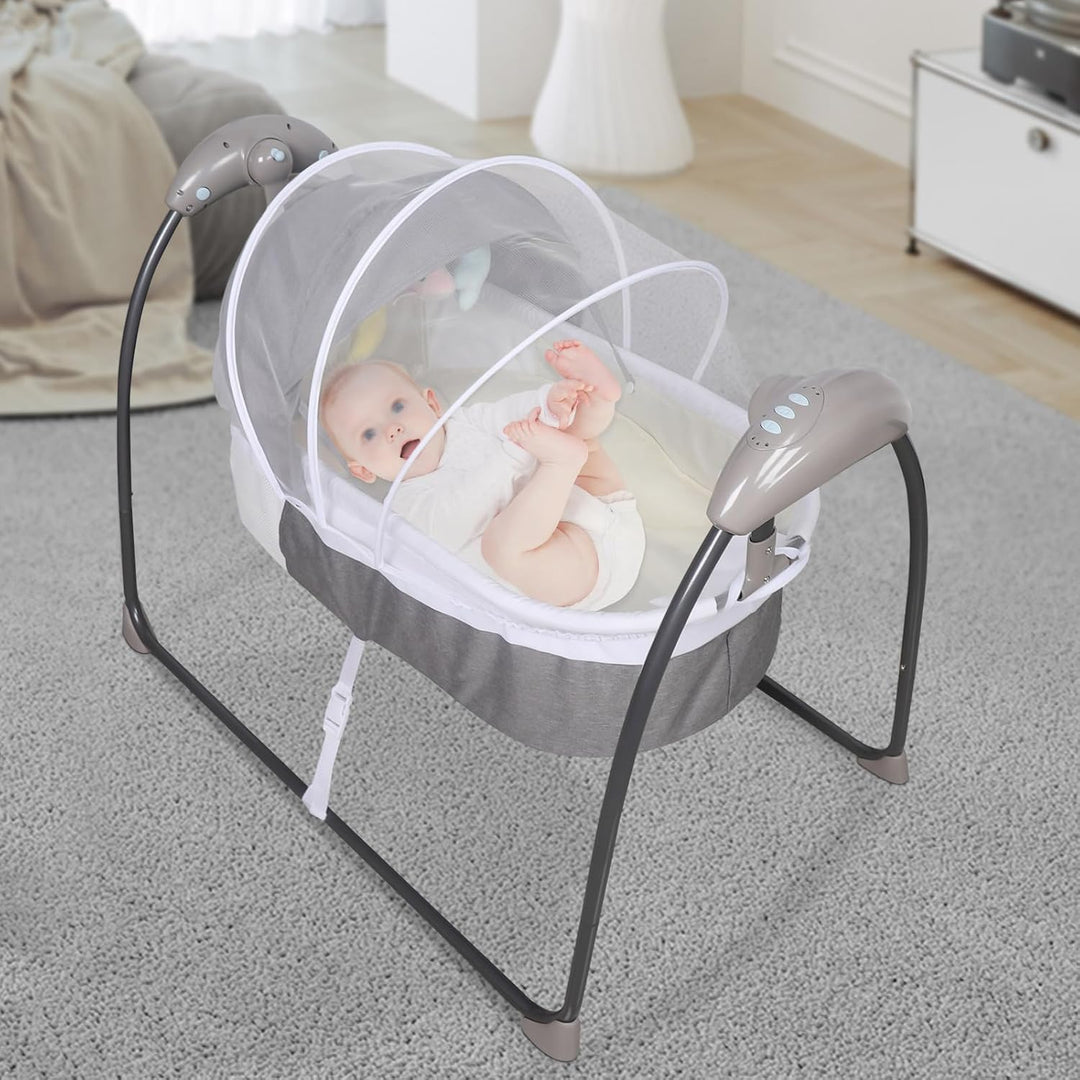 Elektrische Babywiege mit Schaukelfunktion tragbares Schaukelbett für Babys zum Einsatz zu Hause und