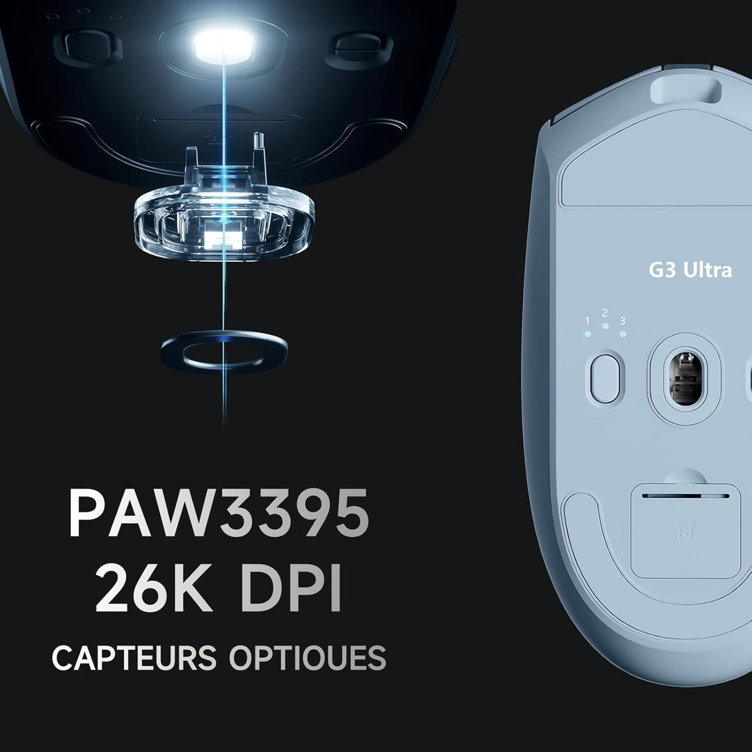 MCHOSE G3 Kabellose Gaming-Maus, 26 000 DPI, 8K-Abrufrate, 650 IPS, Leichtgewicht 64 g, 8 Programmie