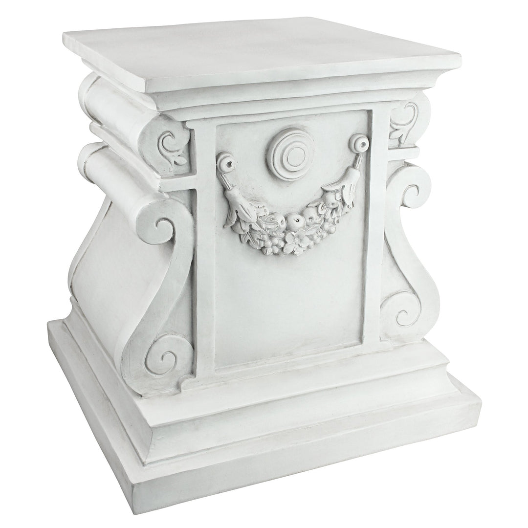 Design Toscano Klassische Statue Gartensockel Basisheber, Polyresin, Antikes Steingrau, gross 38 cm