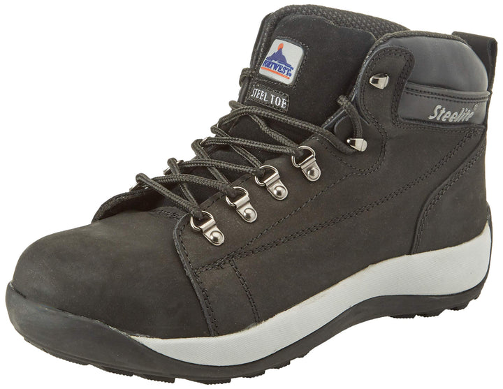 Portwest Steelite halbhoher Stiefel SB HRO, Grösse: 45, Farbe: Schwarz, FW31BKR45 45 EU Schwarz, 45