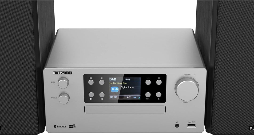 KENWOOD M-925DAB-S - Micro HiFi-System mit DAB+, CD, USB, Bluetooth, 2 x 50 Watt RMS und TFT-Display