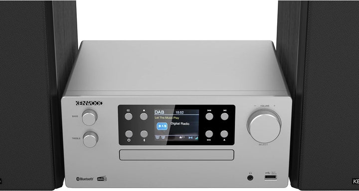 KENWOOD M-925DAB-S - Micro HiFi-System mit DAB+, CD, USB, Bluetooth, 2 x 50 Watt RMS und TFT-Display