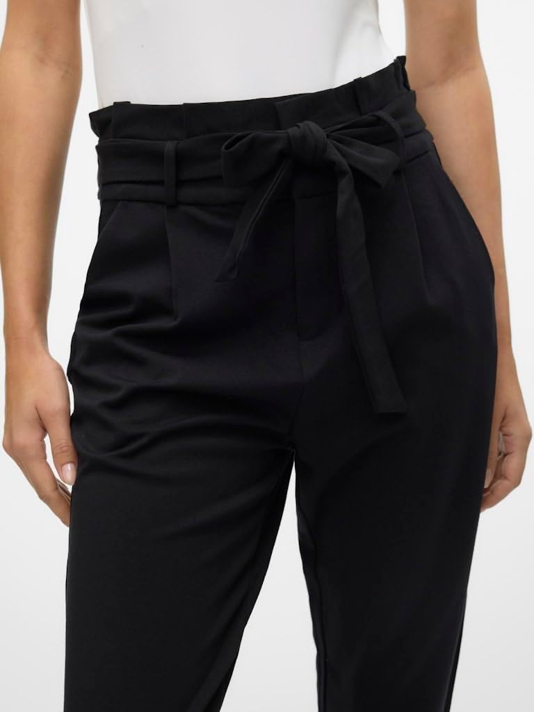 VERO MODA Damen Stoffhose Vmeva Hw Loose Paperbag Pant Ga Noos L / 30L Schwarz, L / 30L Schwarz