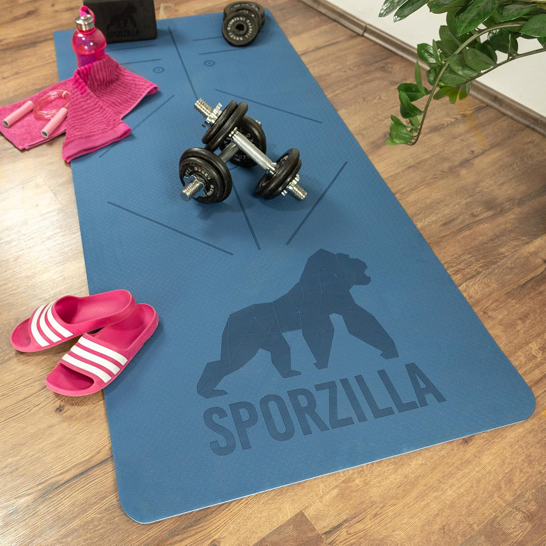 Premium XL Fitnessmatte, Yogamatte, extra breit 80 cm, 8 mm stark, rutschfest & schadstofffrei, mit