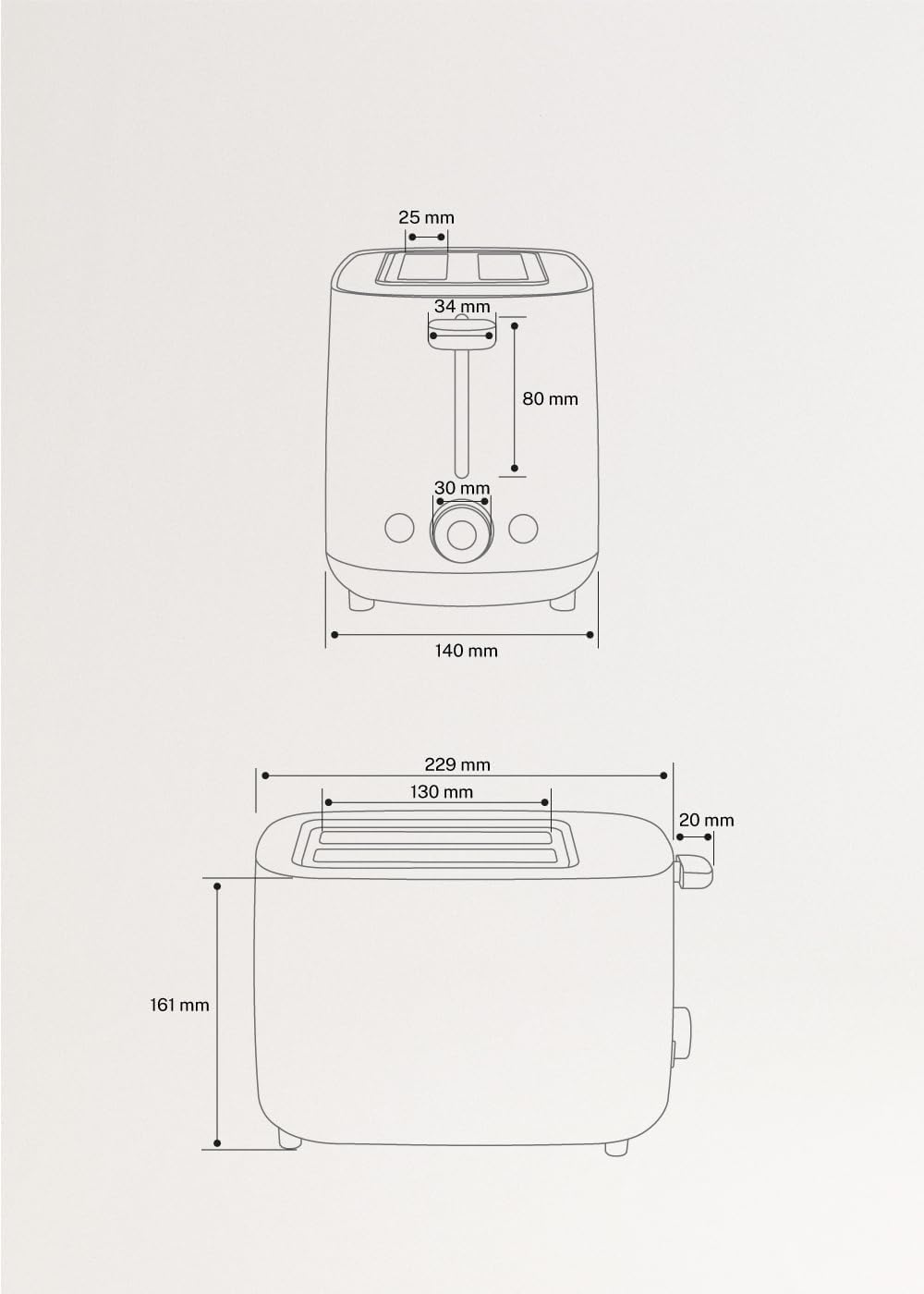 CREATE/TOAST STUDIO/Toaster Sand / 6 Leistungsstufen, Krümelschublade, Thermostat, Auftauen, Aufwärm