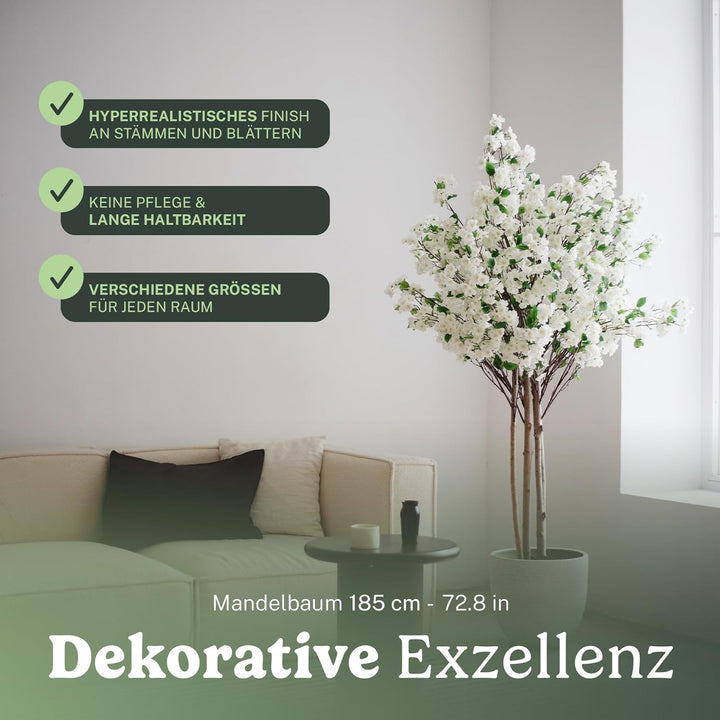 Künstlicher Mandel mit natürlichen Baumstämmen, hergestellt aus den besten Materialien, ideal für He