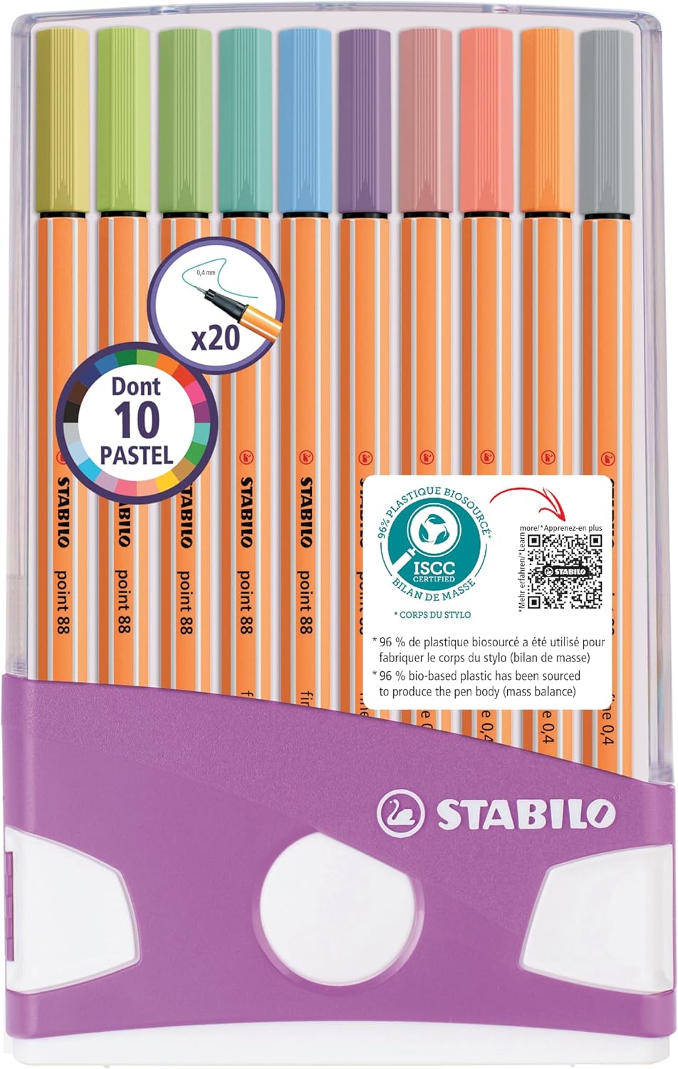 Fineliner - STABILO point 88 ColorParade - 20er Pack - mit 20 verschiedenen Farben 20er Tischset in