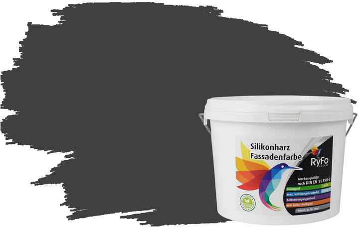 RyFo Colors Silikonharz Fassadenfarbe Lotuseffekt Trend Anthrazitgrau 3l - bunte Fassadenfarbe, weit