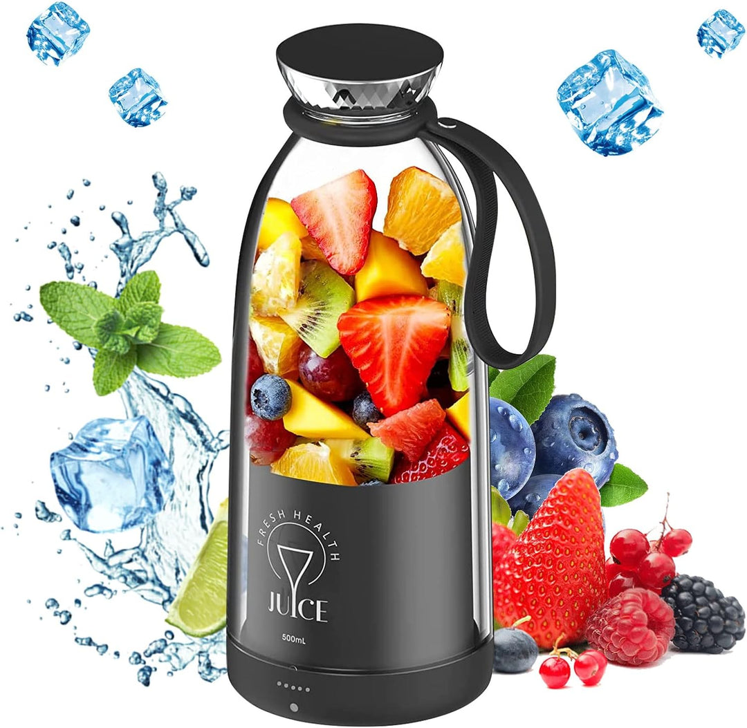 Mixer Smoothie Maker,500ml Tragbarer Mixer,Wiederaufladbarer Mini-Mixer,Juice Mixer Flasche,Multifun