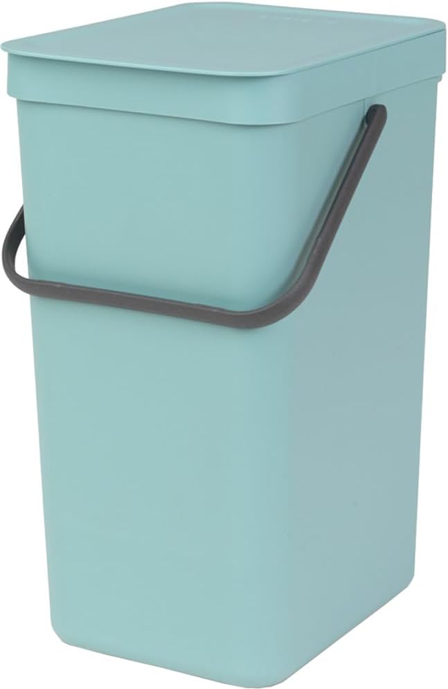 Brabantia Sort & Go Einbaubehälter, Plastik, Minzgrün, 16L Mint 16 Liter Mülleimer, Mint 16 Liter Mü