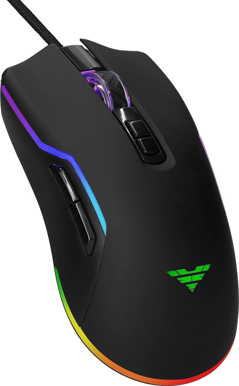 PREYON Condor Classic RGB Beleuchtete Kabelgebundene Gaming-Maus - Computermaus mit Huano 20M Schalt