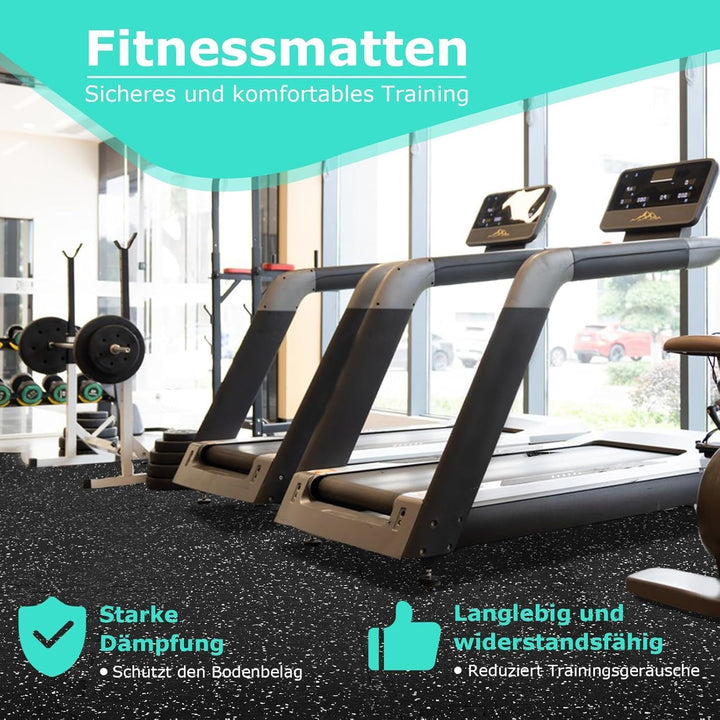 Bodenschutzmatte Fitness[31x31cm], 12 Puzzlematte, Extra Dicke Robuste Gummierte, Für Fitnessstudio