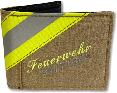 Roter Hahn 112 Feuerwehr Geldbörse/Gold-M Feuerwehr 24-7-365 / Portemonnaie Geldtasche Portjuchhe Br