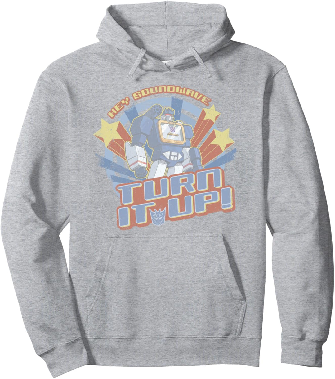 Transformers Hey Soundwave Turn It Up Classic Retro Logo Pullover Hoodie