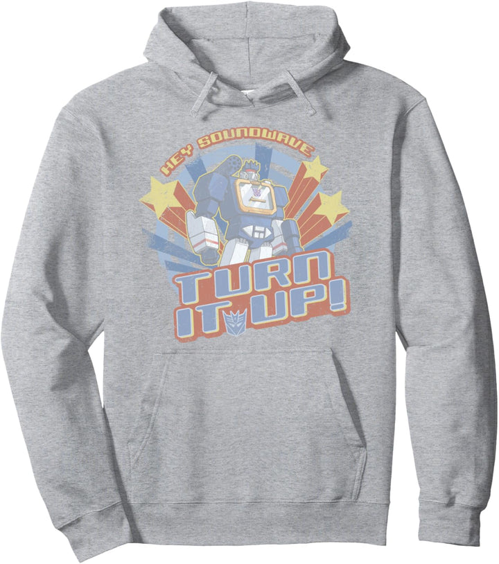 Transformers Hey Soundwave Turn It Up Classic Retro Logo Pullover Hoodie