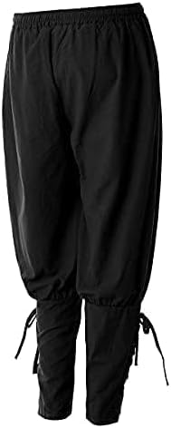COSDREAMER Herren Mittelalterhose Wikinger Piraten Kostümhose Schwarz 3XL 3XL Schwarz, 3XL Schwarz