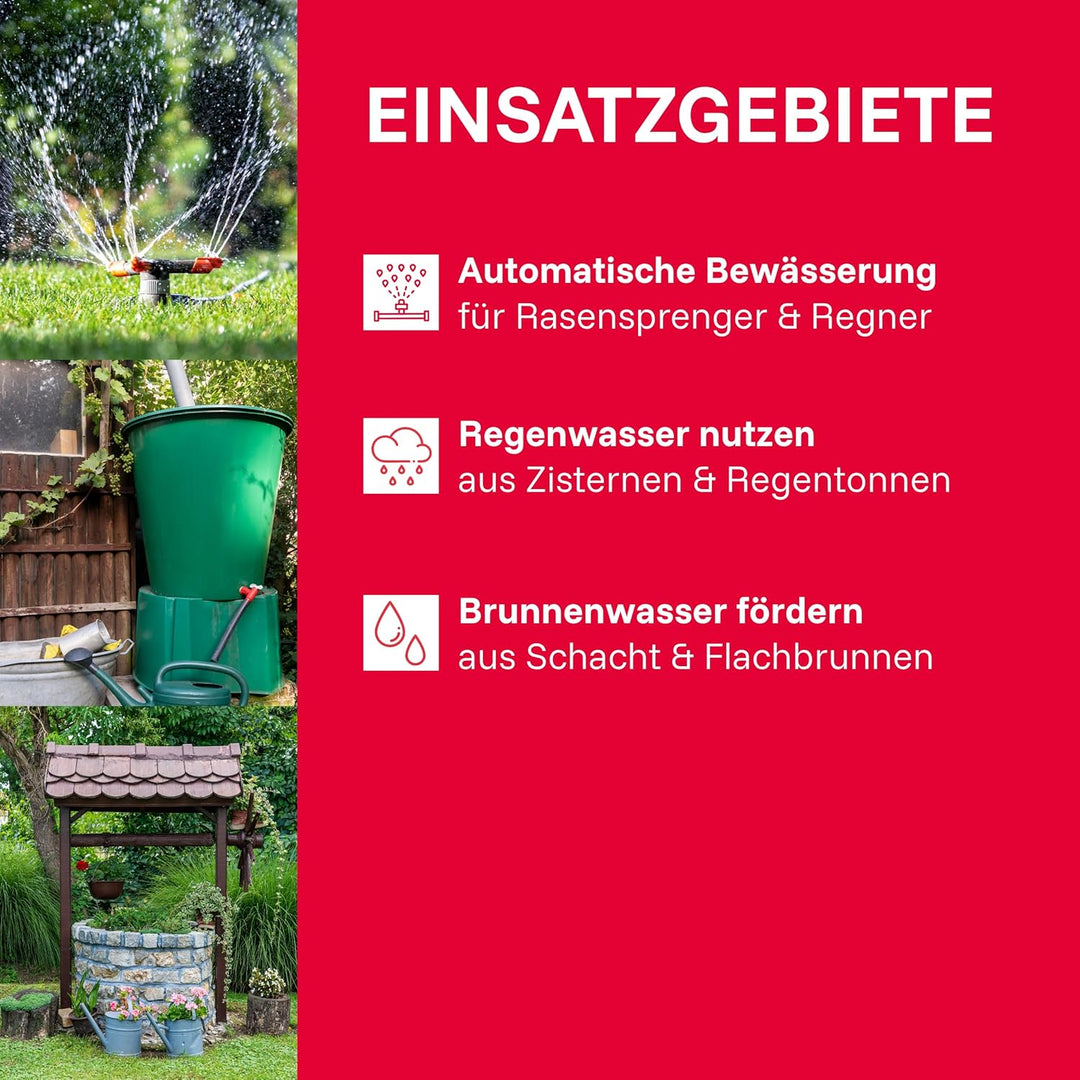 T.I.P. Hauswasserautomat Edelstahl (4.250 l/h Fördermenge, 44 m Förderhöhe, 4,4 bar Druck, 900 W, El
