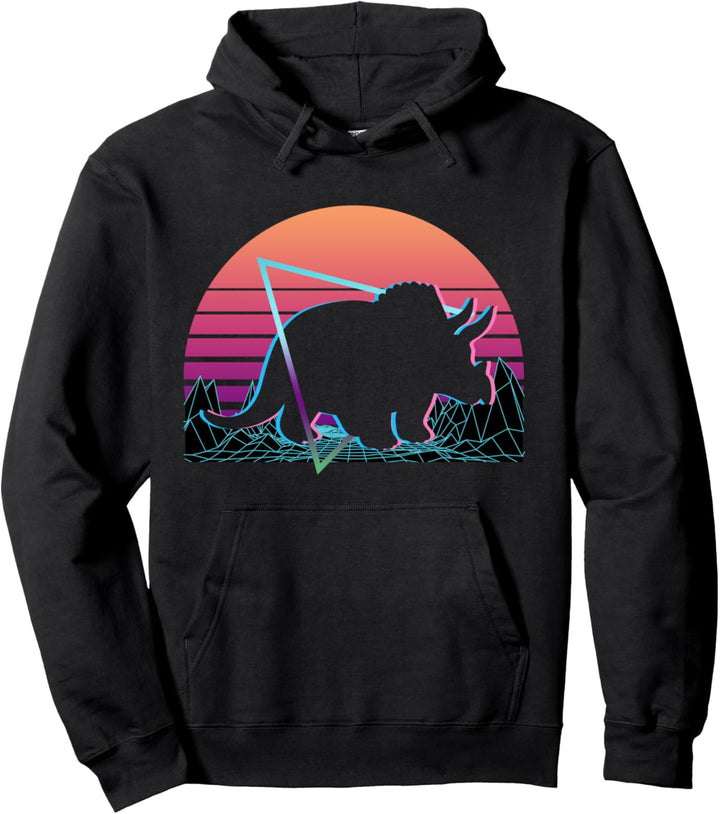 Triceratops Dinosaurier Retro Pullover Hoodie