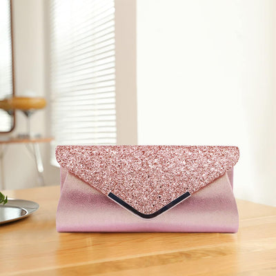 CORIOS Damen Clutch Tasche Envelope Abendtasche Pailletten Henkeltasche Glitzer Hochzeit Brautbörse