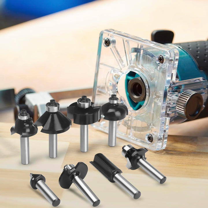 Pro 15tlg. Fräser Set für Holz - Hartmetall Fräsersatz, Zubehör Oberfräsen mit 8mm Schaft, in Robust