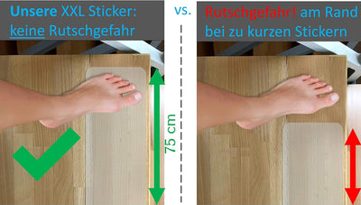 cocofy Anti Rutsch Treppe, 18x Streifen XXL (75x12 cm) transparent für Treppenstufen innen, Starker