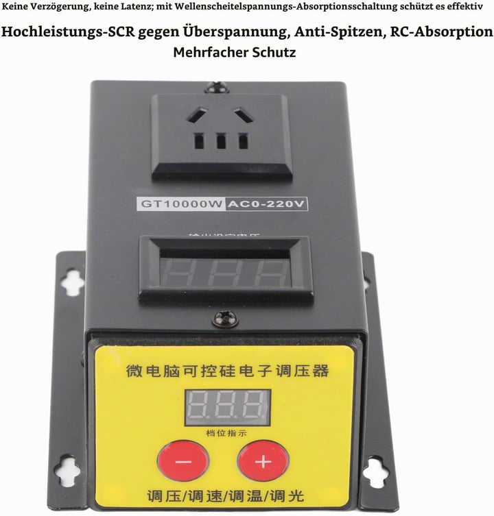 AC 220 V Spannungsregler 10000W Hochpräziser einstellbarer elektronischer Thyristor-Spannungsregler