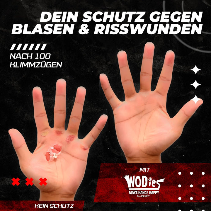 JerkFit WODies 2 in 1 Handgelenkbandage und Handflächenschutz S Rot, S Rot