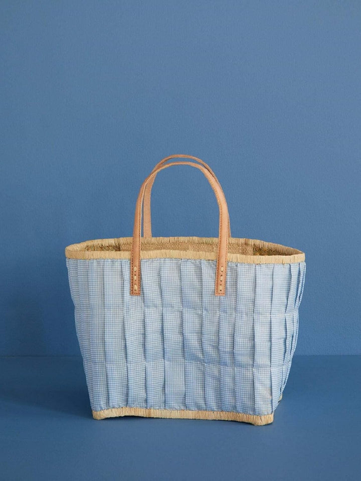 Rice Raffia Einkaufstasche Türkis Medium Strandtasche Handtasche Shopper Einkaufsbeutel Henkeltasche