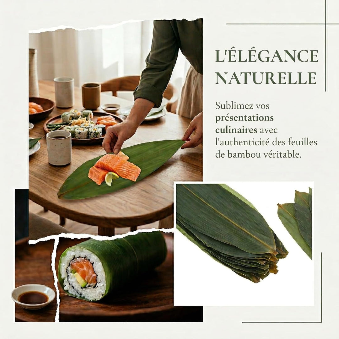 DOITOOL 100 Stück Sushi-Bambusblätter Bananenblätter Machen Zongzi-Kit Tellerdekorationen Urlaubspar