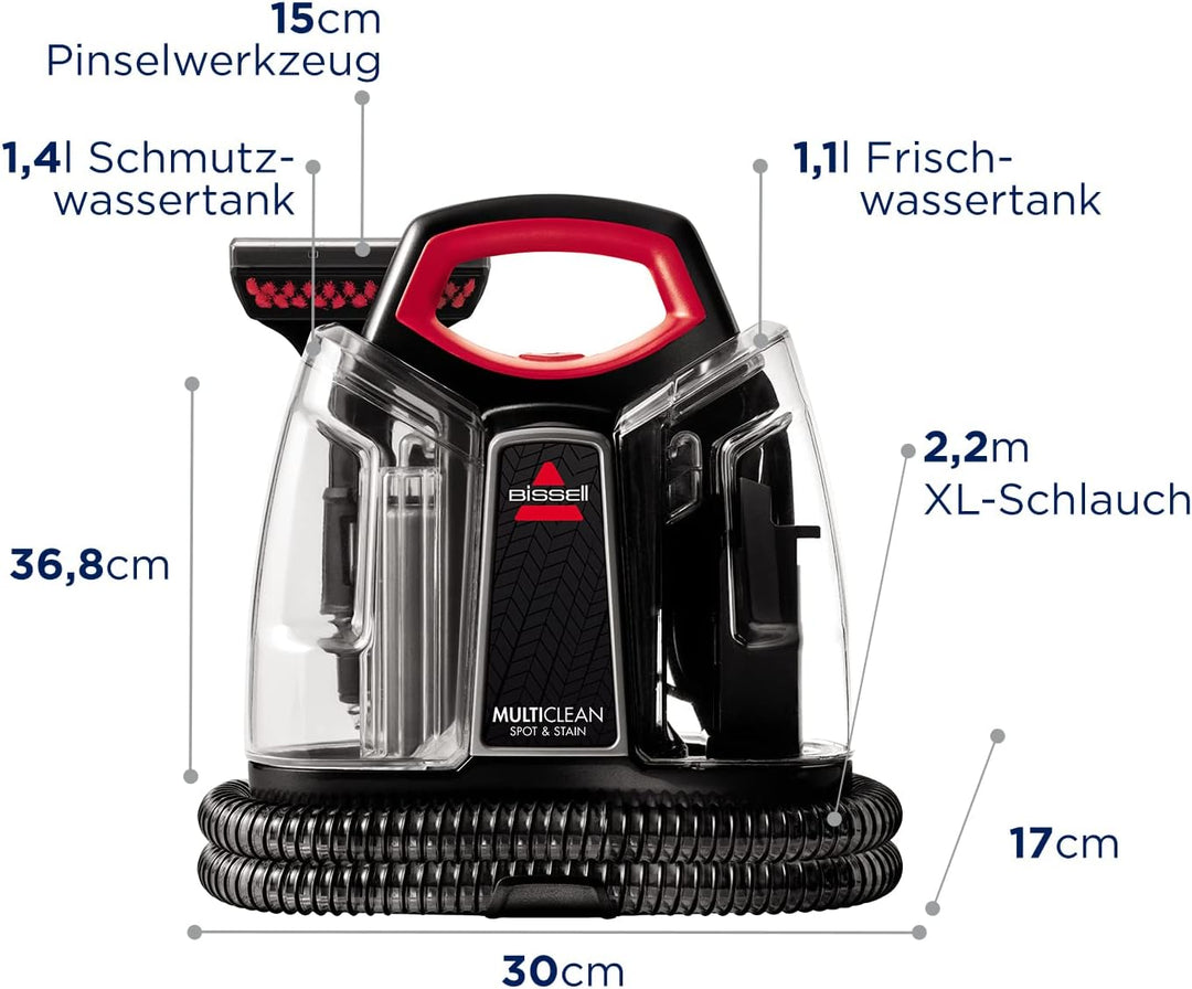 BISSELL MultiClean Spot&Stain | Mehrflächenreiniger für Teppiche, Polster, Treppen und Autos | Inklu