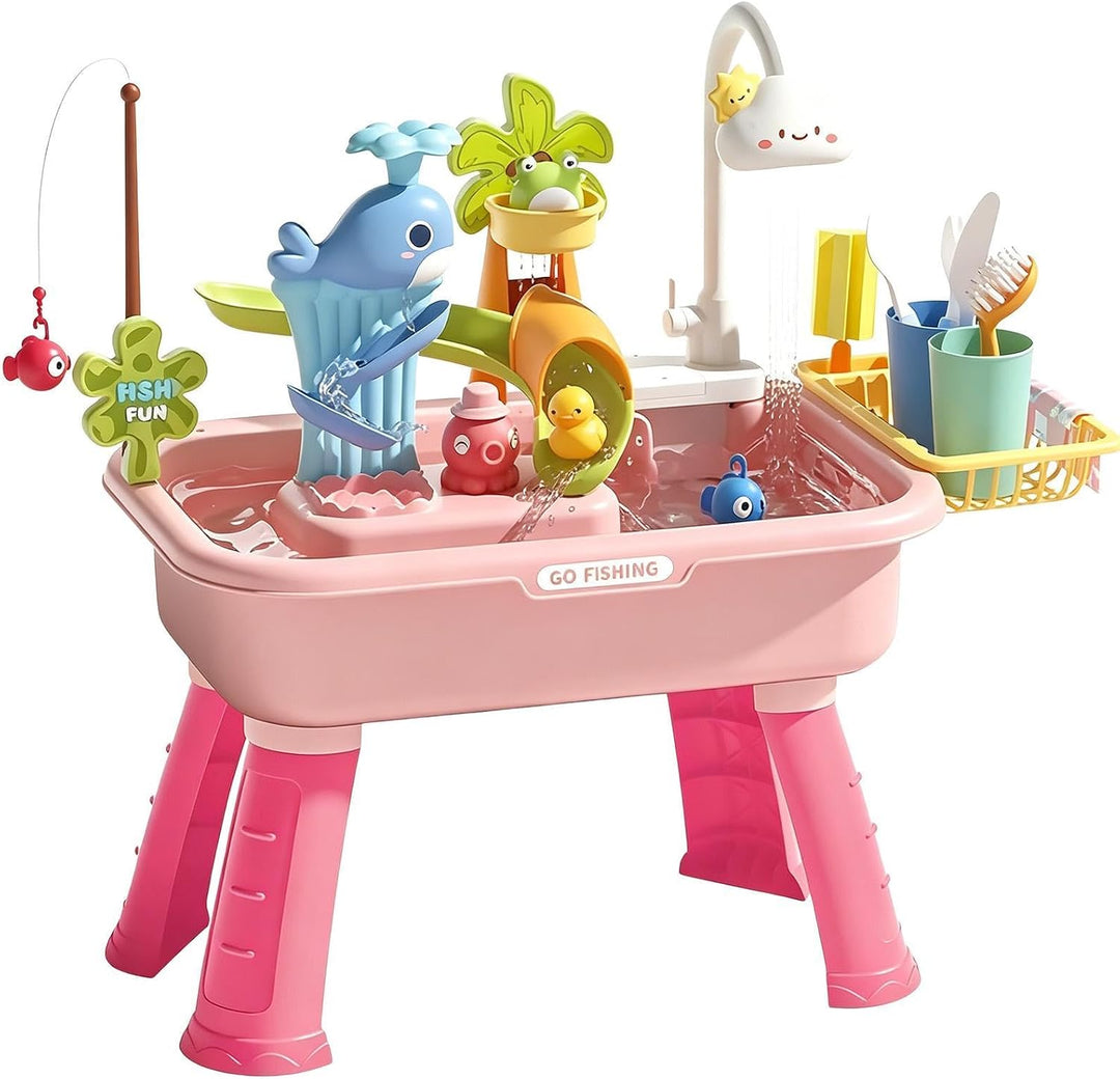 Generisch Wassertisch für Kinder - mit Pumpe und lustigen Lernspielzeugen,Kinderpool-Spielwaschbecke
